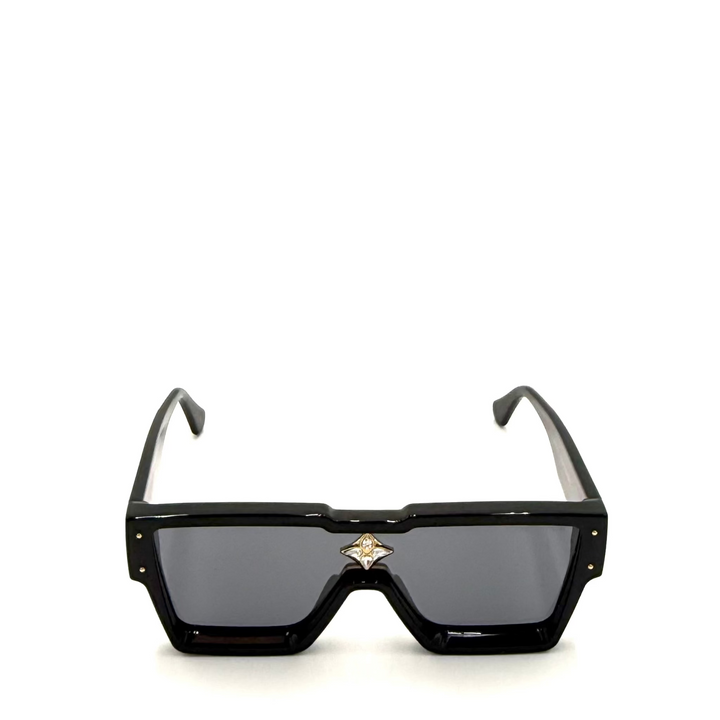 Cyclone Sunglasses With Crystal Monogram in Black