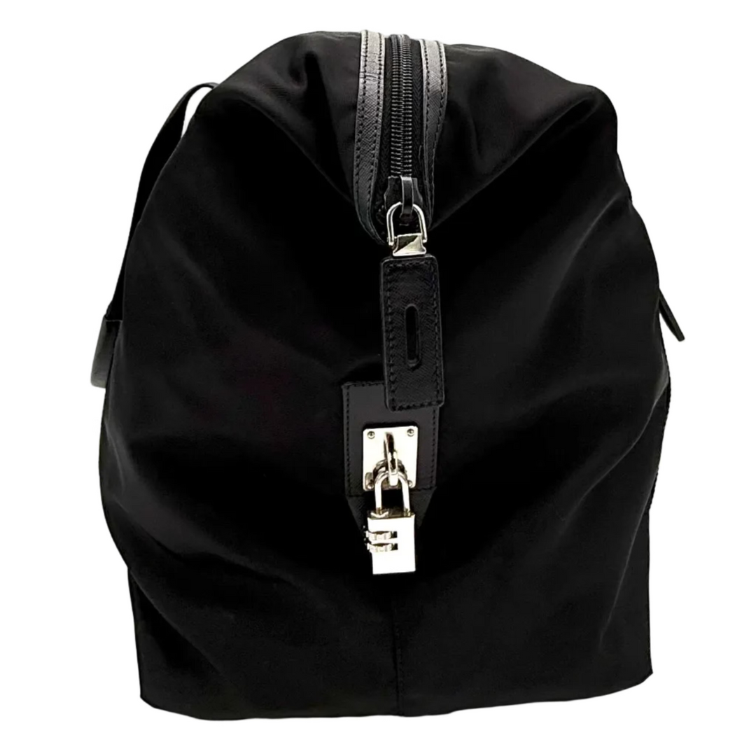Re-Nylon And Saffiano Leather Duffle Bag
