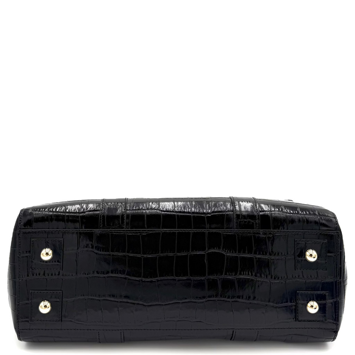 Bayswater Small Shiny Croc Embossed Leather Bag