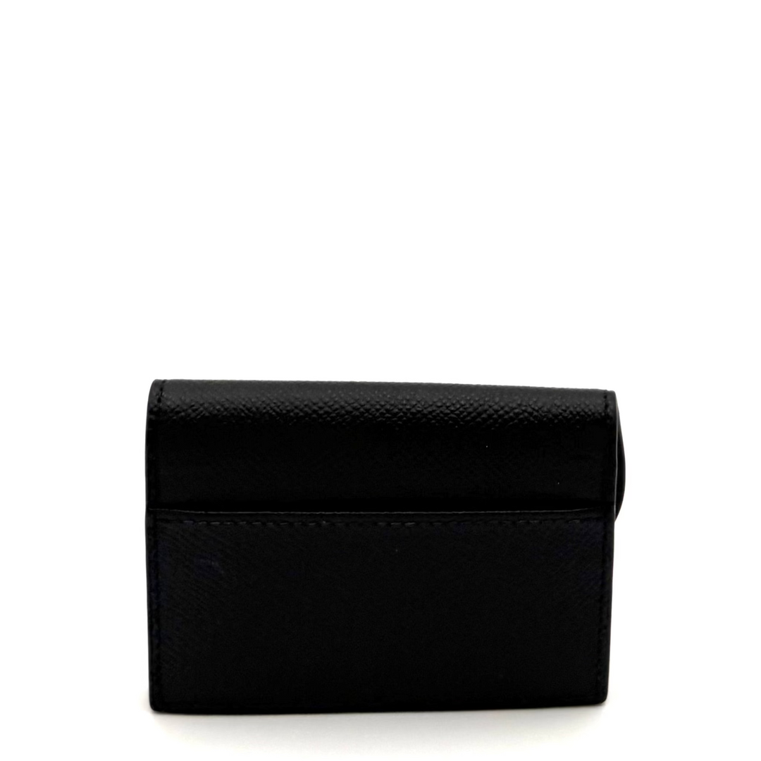 Saddle Bloom Grained Calfskin Leather Card Holder