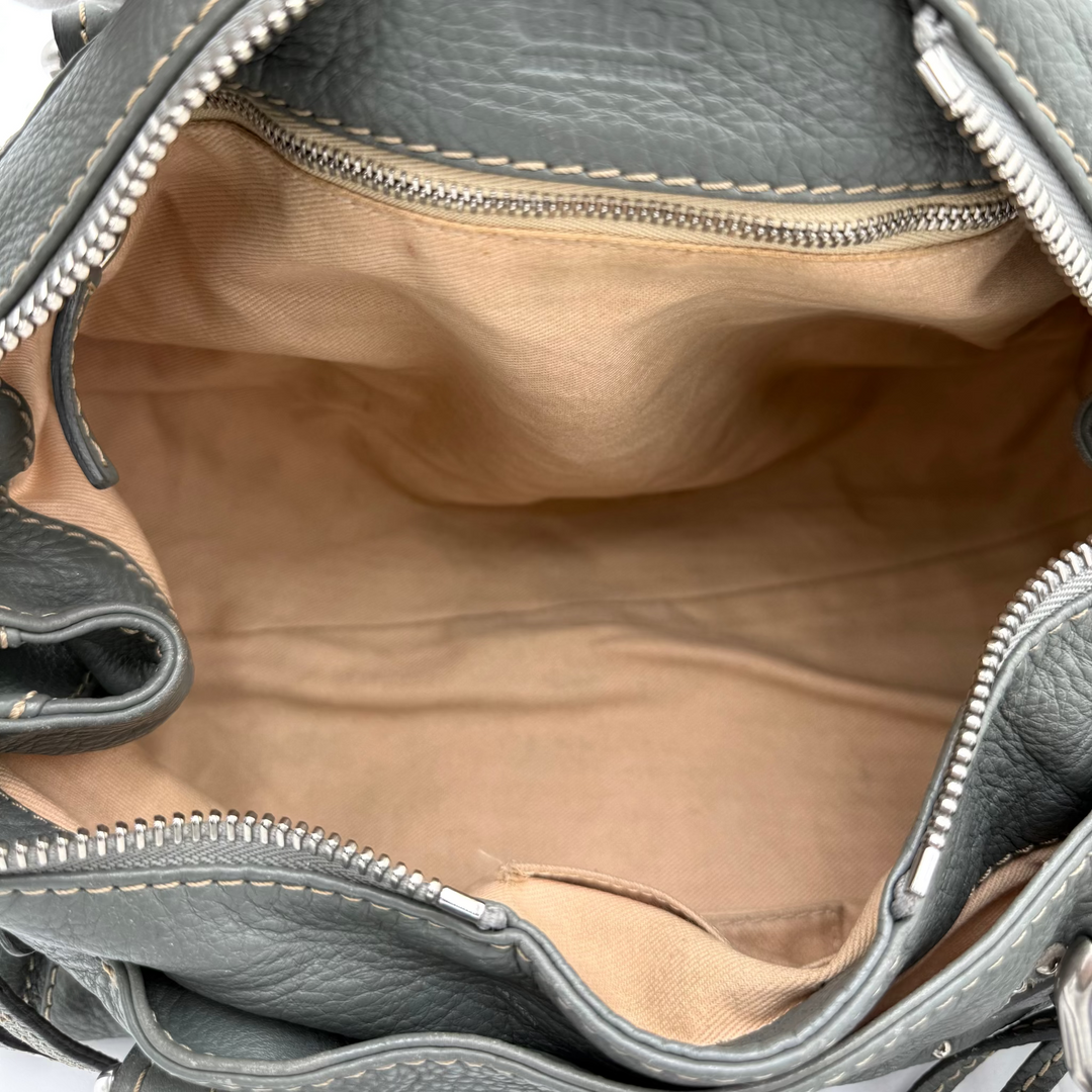 Paddington Grained Leather Bag