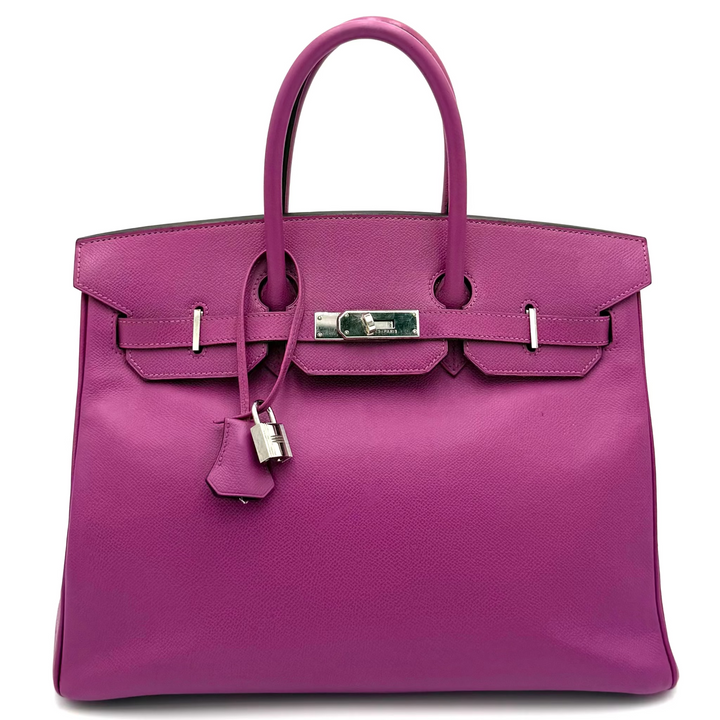 Birkin 35 Cyclamen Courcheval Leather with Palladium Hardware