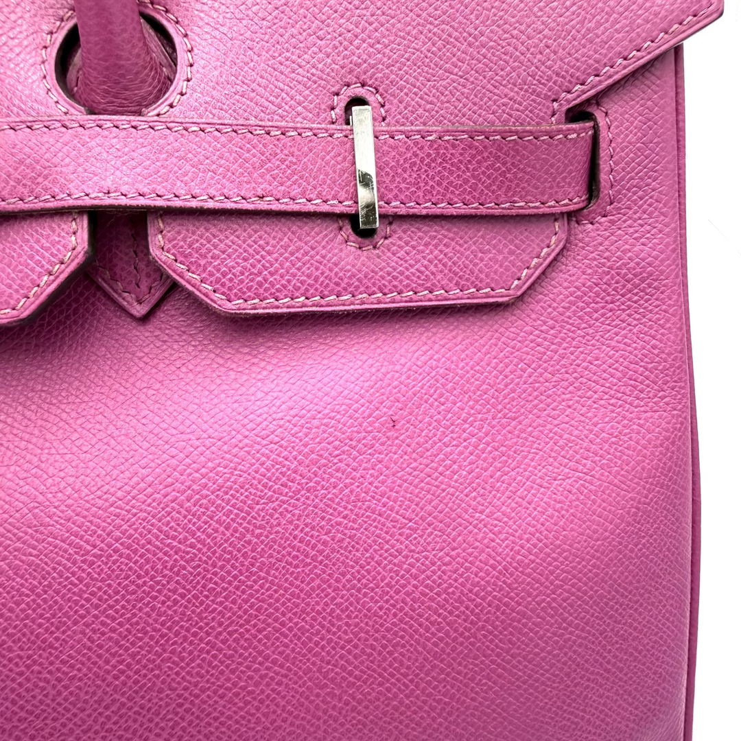 Birkin 35 Cyclamen Courcheval Leather with Palladium Hardware