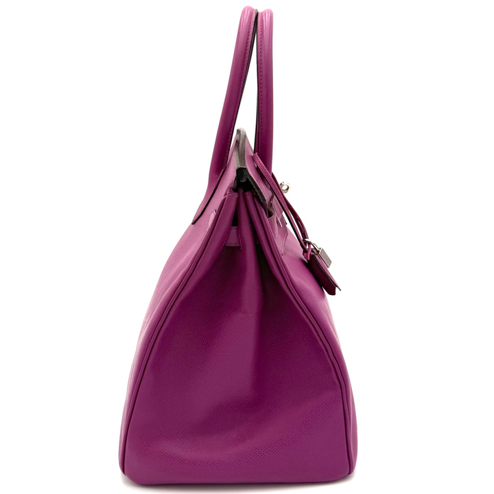 Birkin 35 Cyclamen Courcheval Leather with Palladium Hardware