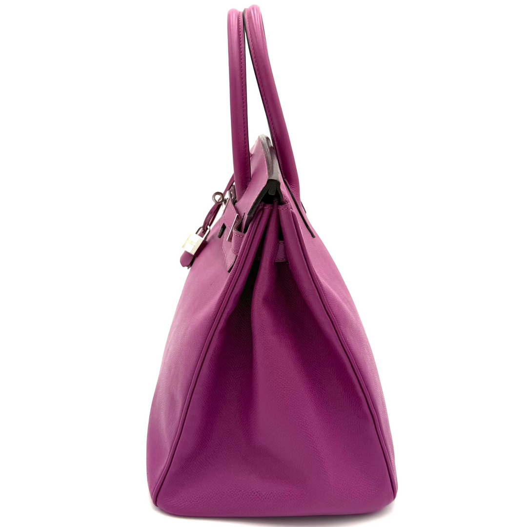 Birkin 35 Cyclamen Courcheval Leather with Palladium Hardware