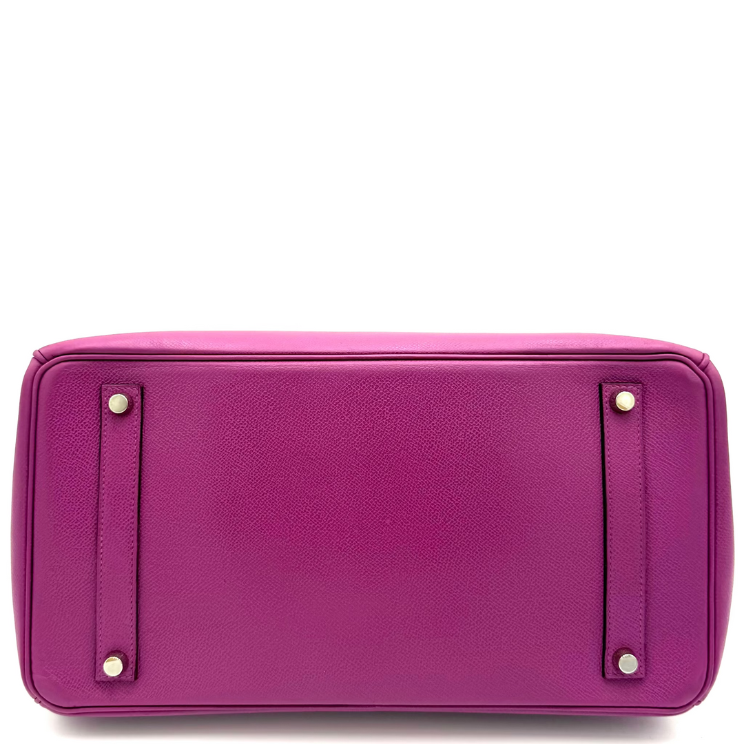 Birkin 35 Cyclamen Courcheval Leather with Palladium Hardware