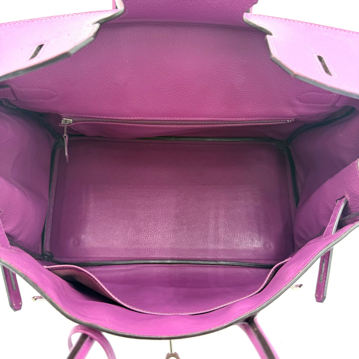 Birkin 35 Cyclamen Courcheval Leather with Palladium Hardware