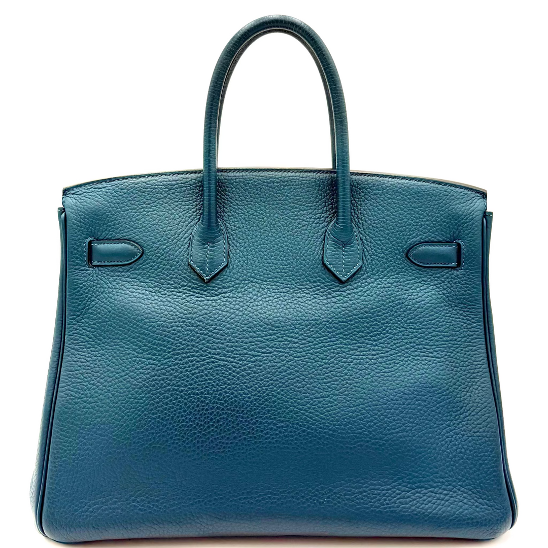 Birkin 35 Clemence Leather in Colvert With Palladium Hardware