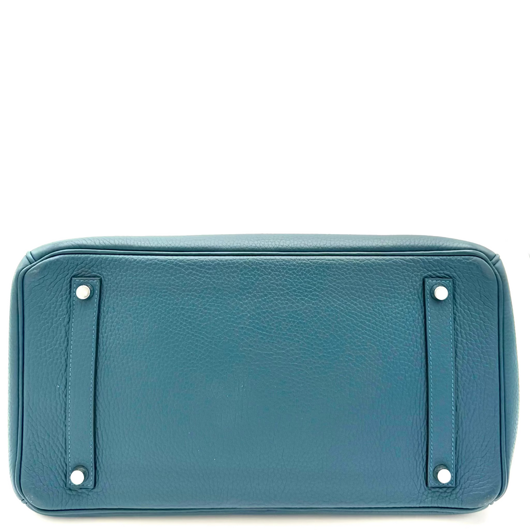 Birkin 35 Clemence Leather in Colvert With Palladium Hardware
