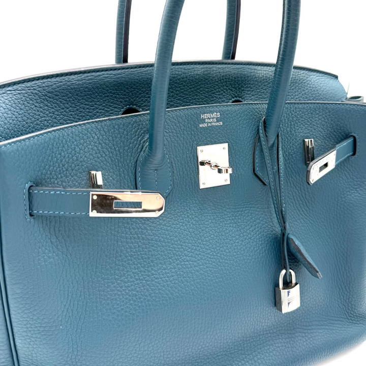 Birkin 35 Clemence Leather in Colvert With Palladium Hardware