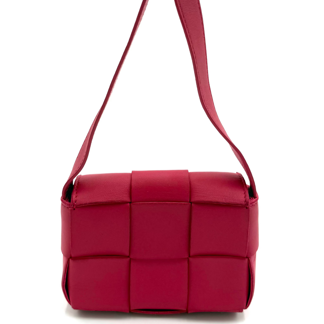 Cassette Candy Mini Intrecciato Leather Crossbody Bag