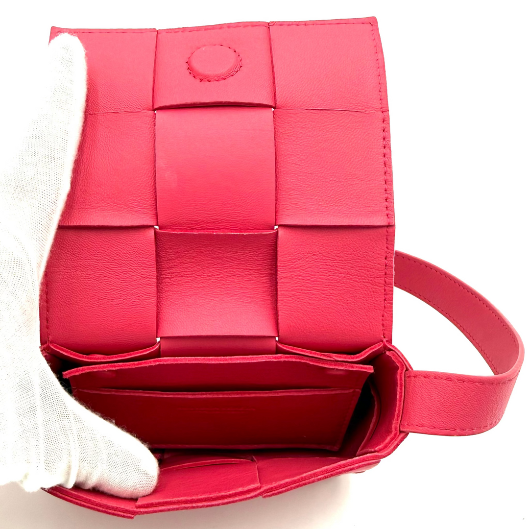 Cassette Candy Mini Intrecciato Leather Crossbody Bag