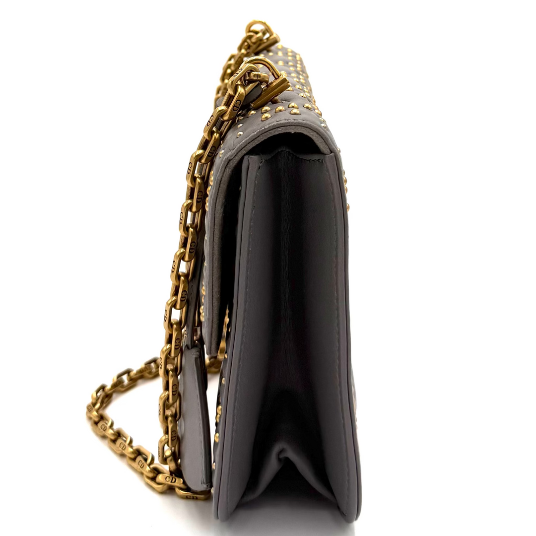 Dioraddict Flap Lambskin Cannage Studded Large Bag