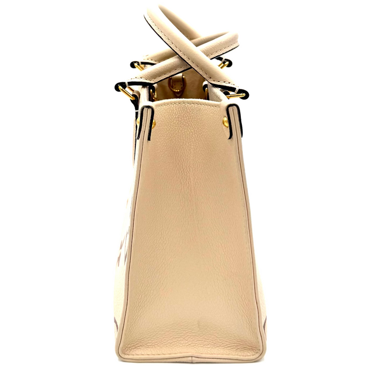 Monogram Empreinte Leather On The Go PM Bi-Colour in Creme/Bois De Rose