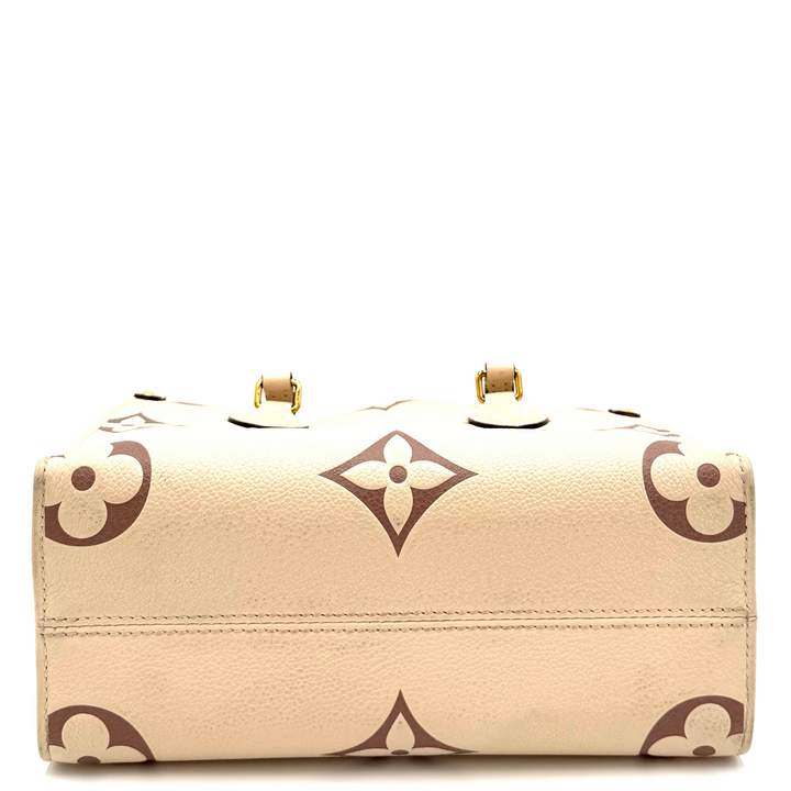 Monogram Empreinte Leather On The Go PM Bi-Colour in Creme/Bois De Rose
