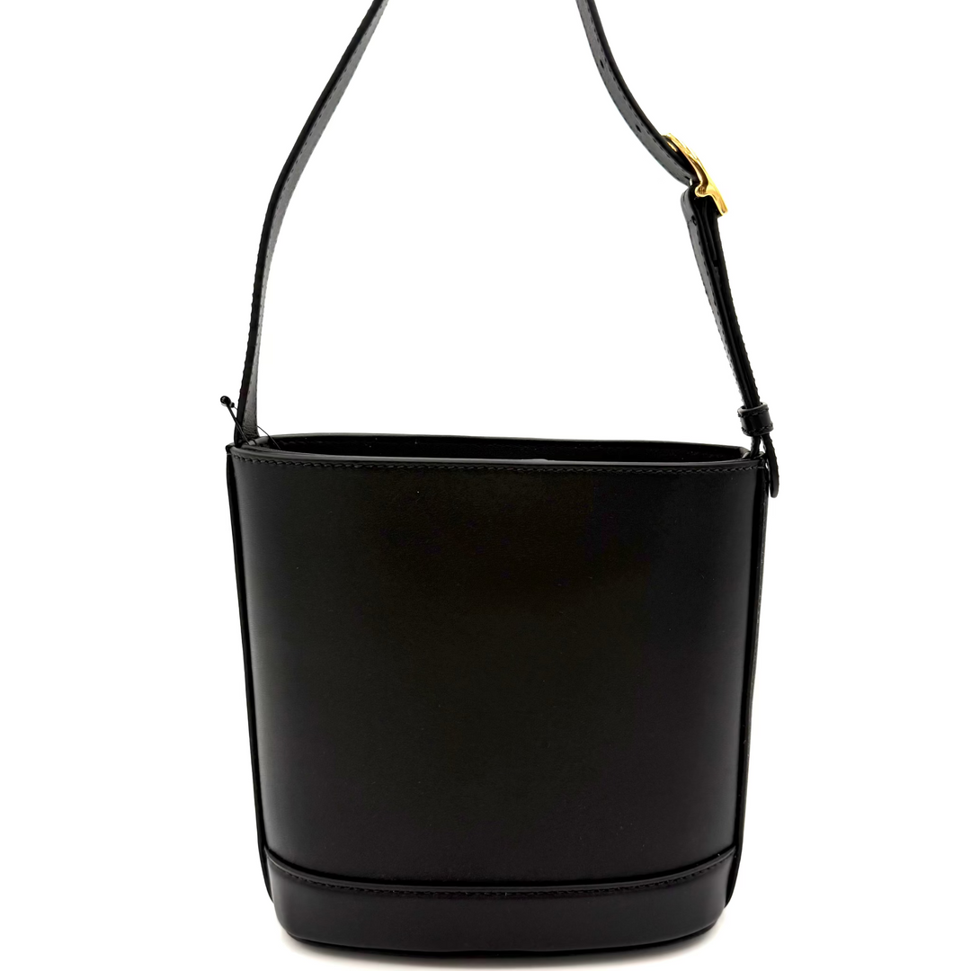 73 Bucket In Black Leather