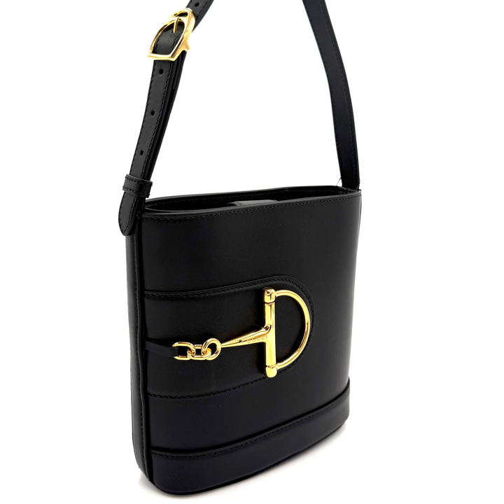 73 Bucket In Black Leather