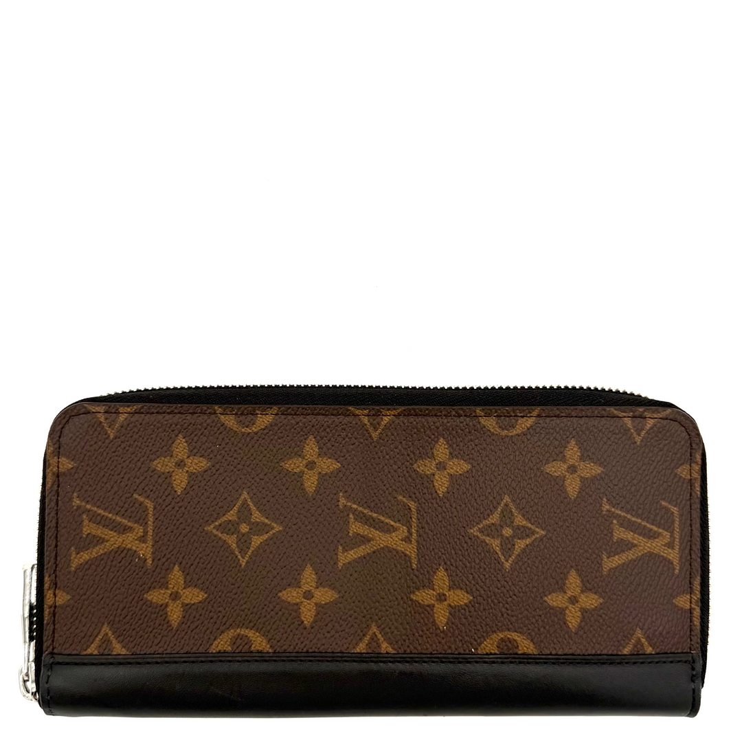 Vertical Zippy Monogram Macassar Canvas Wallet