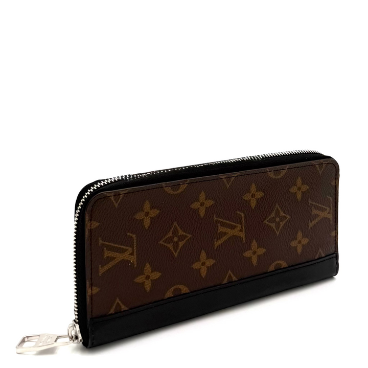 Vertical Zippy Monogram Macassar Canvas Wallet