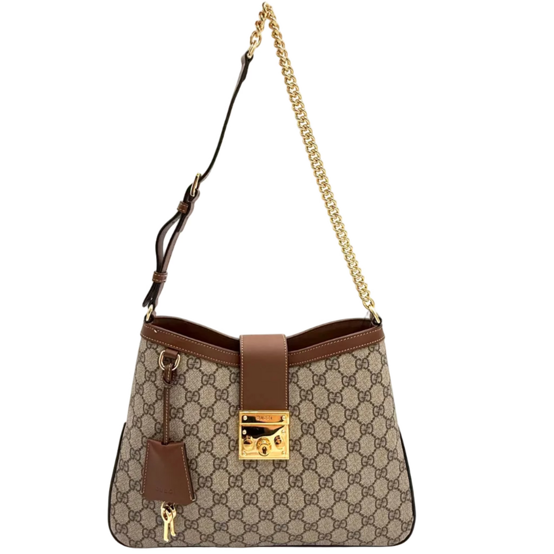 GG Supreme Monogram Large Padlock Tote