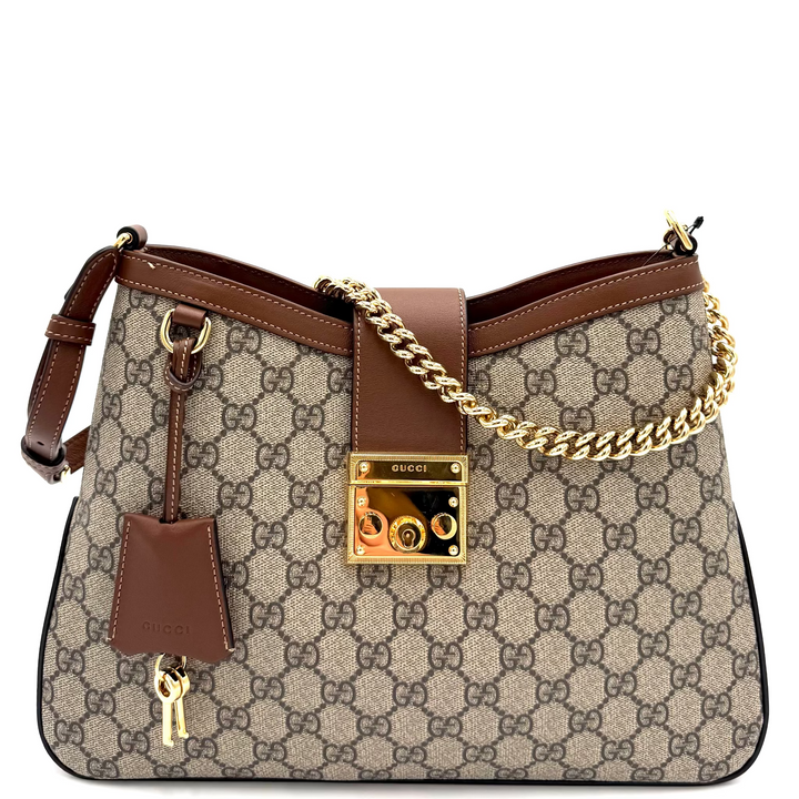 GG Supreme Monogram Large Padlock Tote