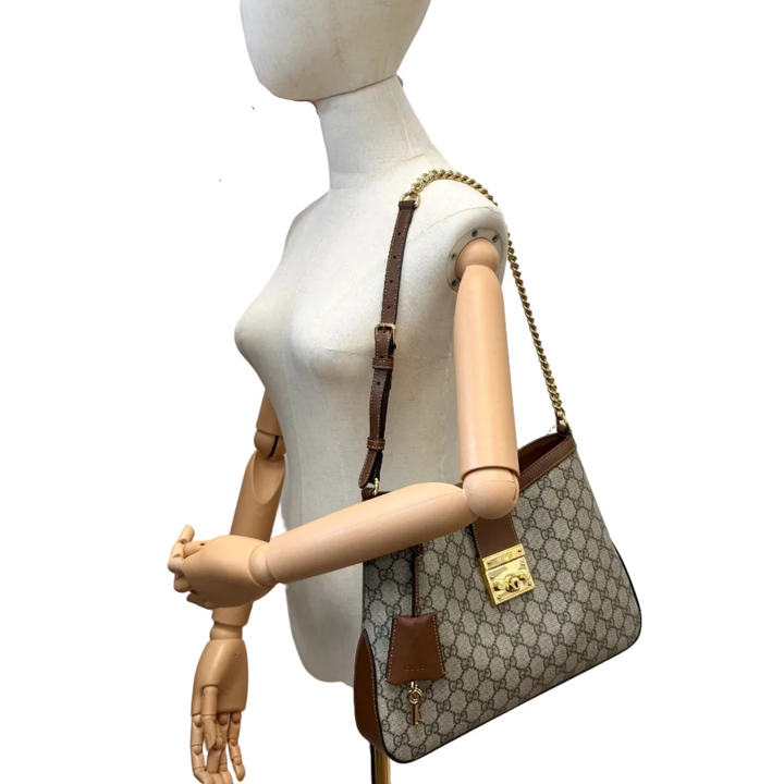 GG Supreme Monogram Large Padlock Tote