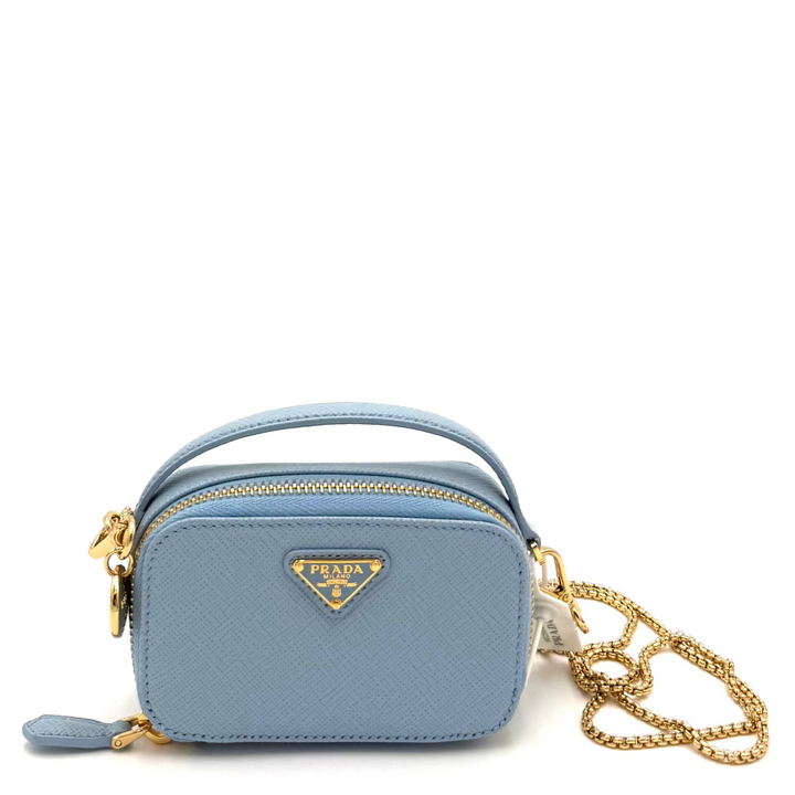 Mini Zipped Saffiano Leather Crossbody Bag
