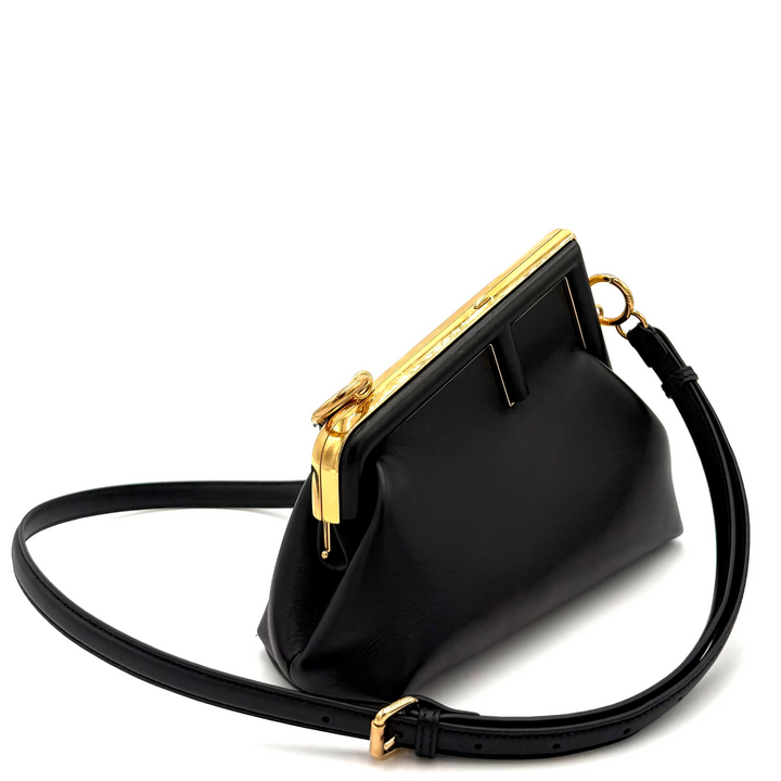 First Black Leather Shoulder Bag