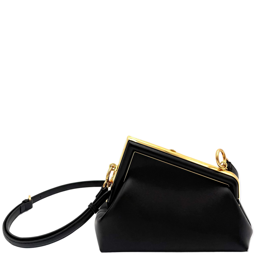 First Black Leather Shoulder Bag