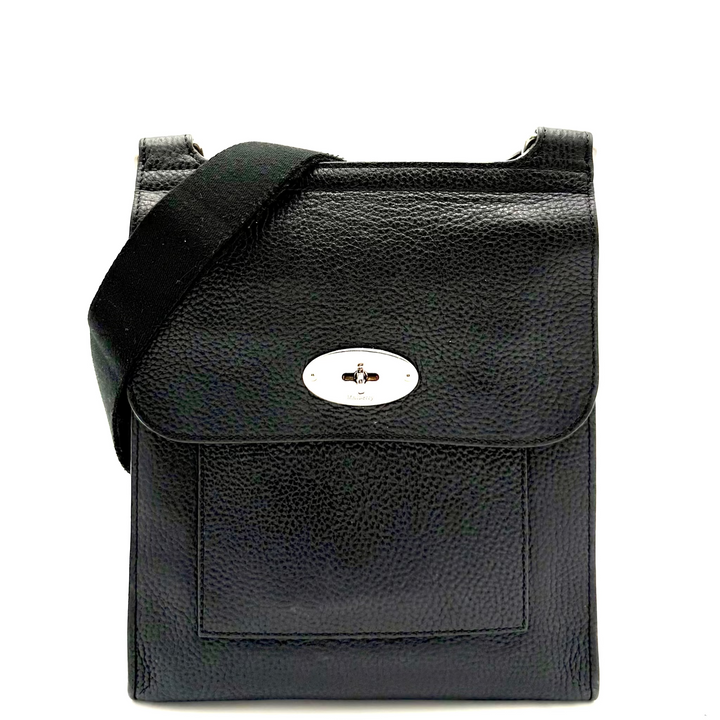 Black Leather Messenger Bag