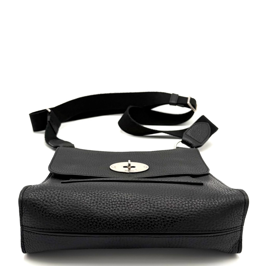 Black Leather Messenger Bag