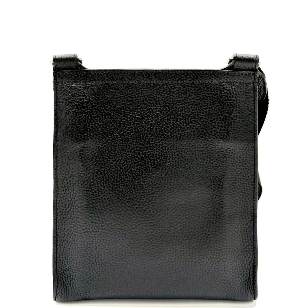 Black Leather Messenger Bag