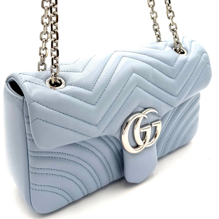 GG Marmont Pastel Blue Medium Shoulder Bag
