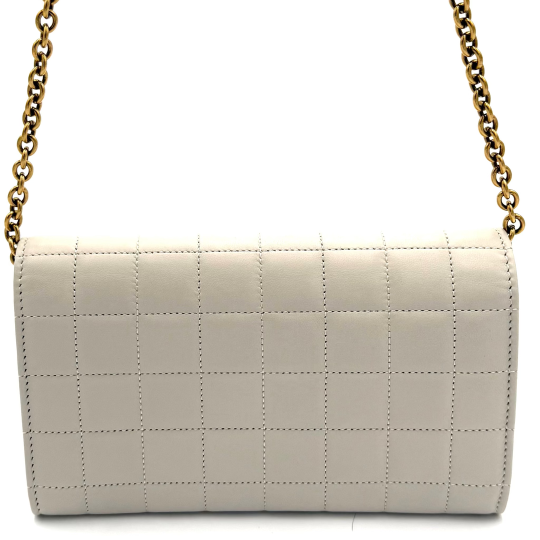 Le Maillon Chocolate Bar Wallet on Chain In Ivory Leather