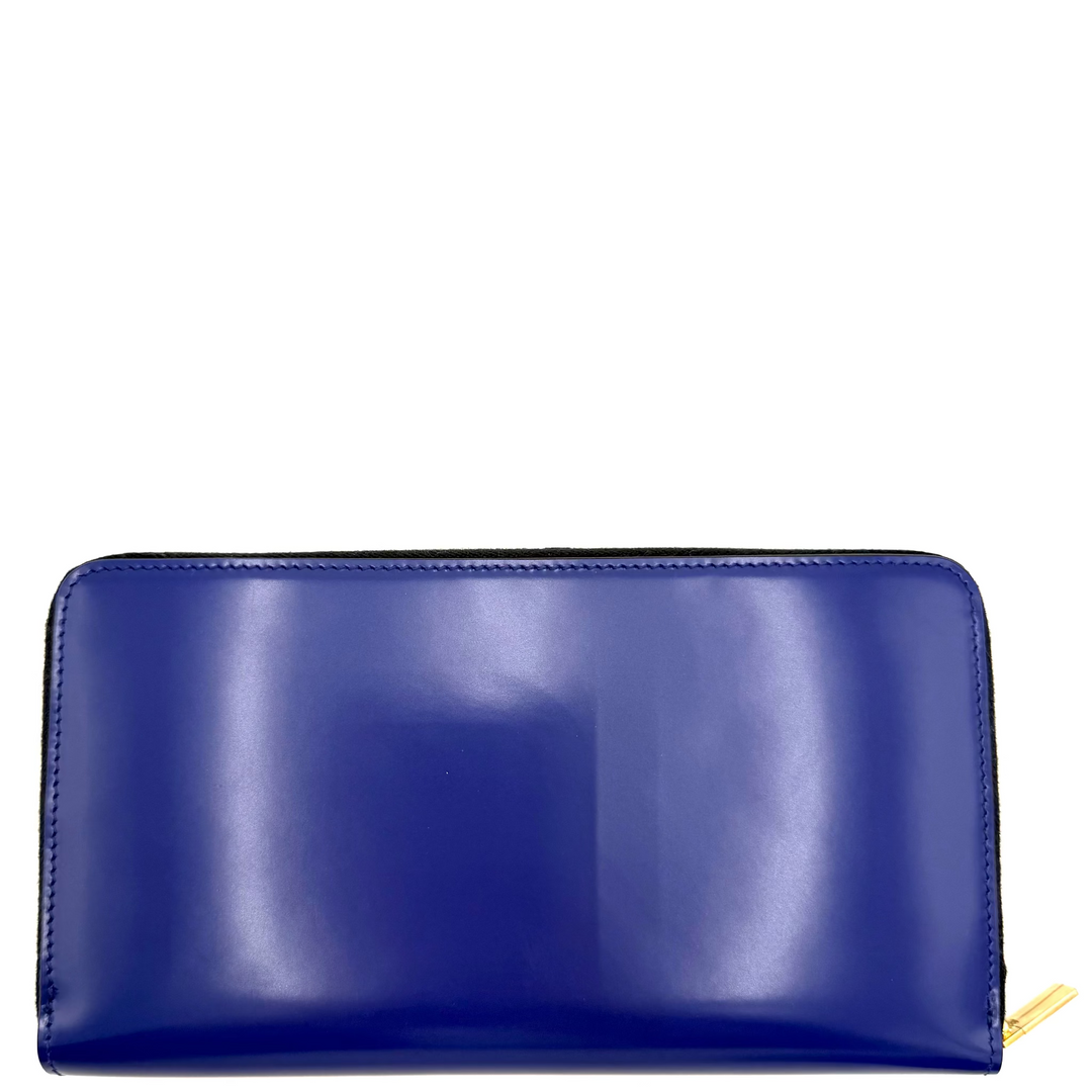 Cobalt Coated Leather Continental Wallet