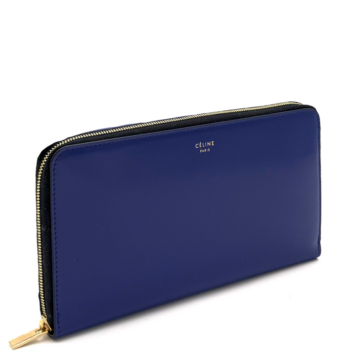 Cobalt Coated Leather Continental Wallet