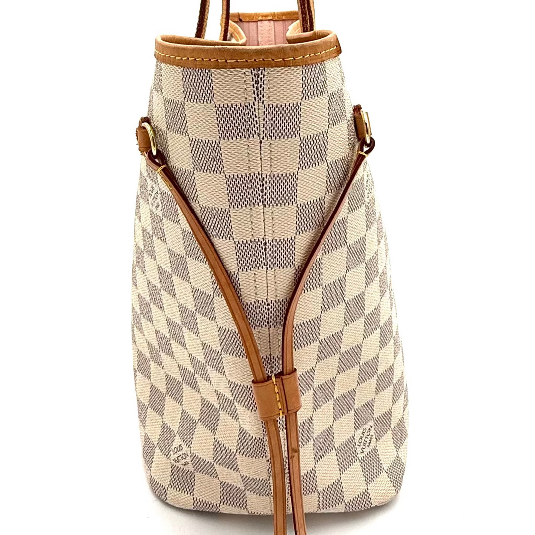 Damier Azur Neverfull MM with Ballerina Pink Interior