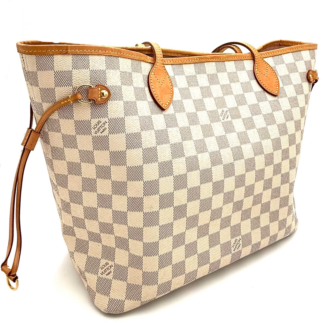 Damier Azur Neverfull MM with Ballerina Pink Interior