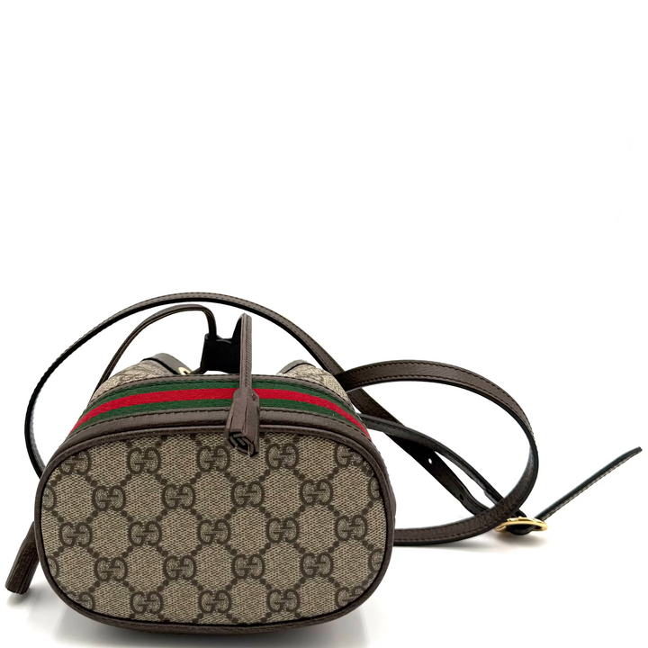 Ophidia Mini GG Supreme Monogram Web Bucket Bag