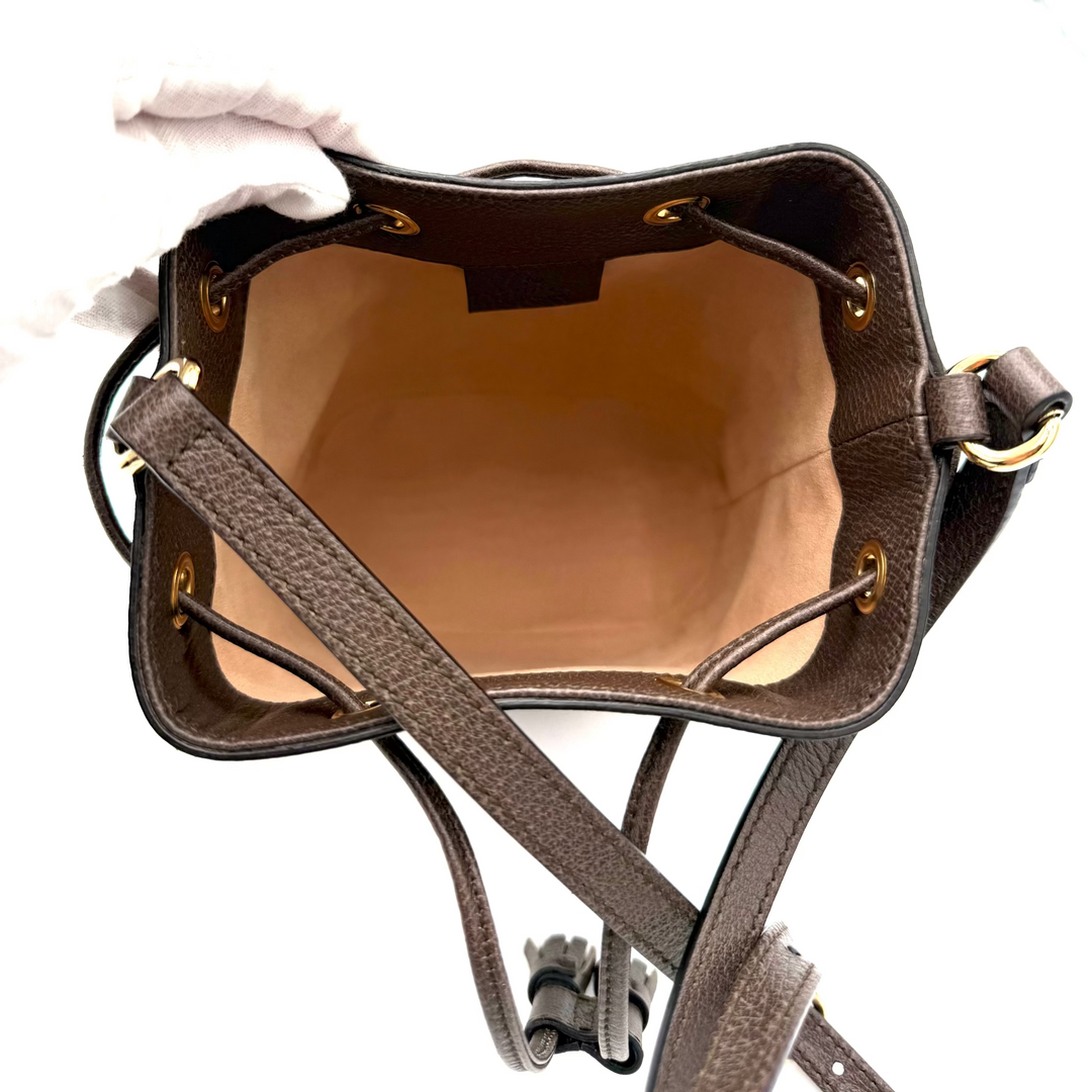 Ophidia Mini GG Supreme Monogram Web Bucket Bag