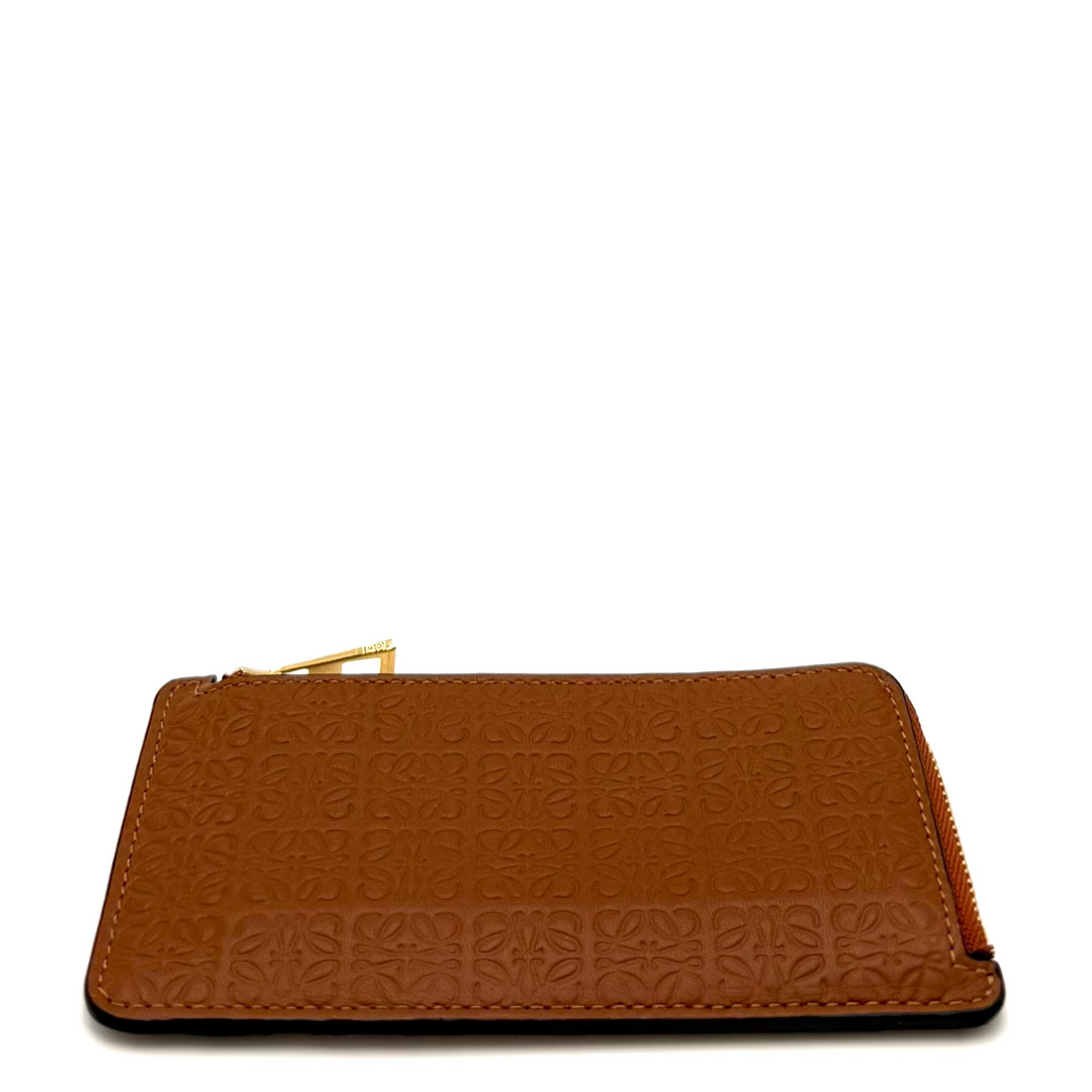 Repeat Calfskin Embossed Coin Card Holder