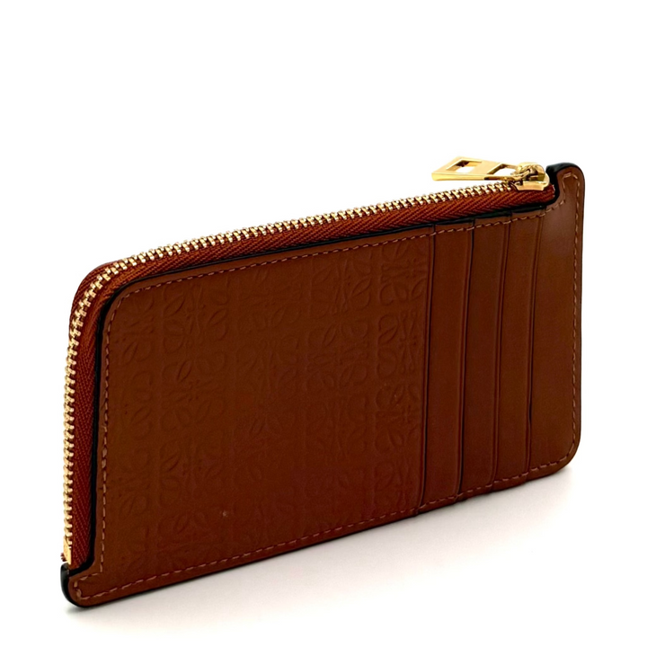 Repeat Calfskin Embossed Coin Card Holder