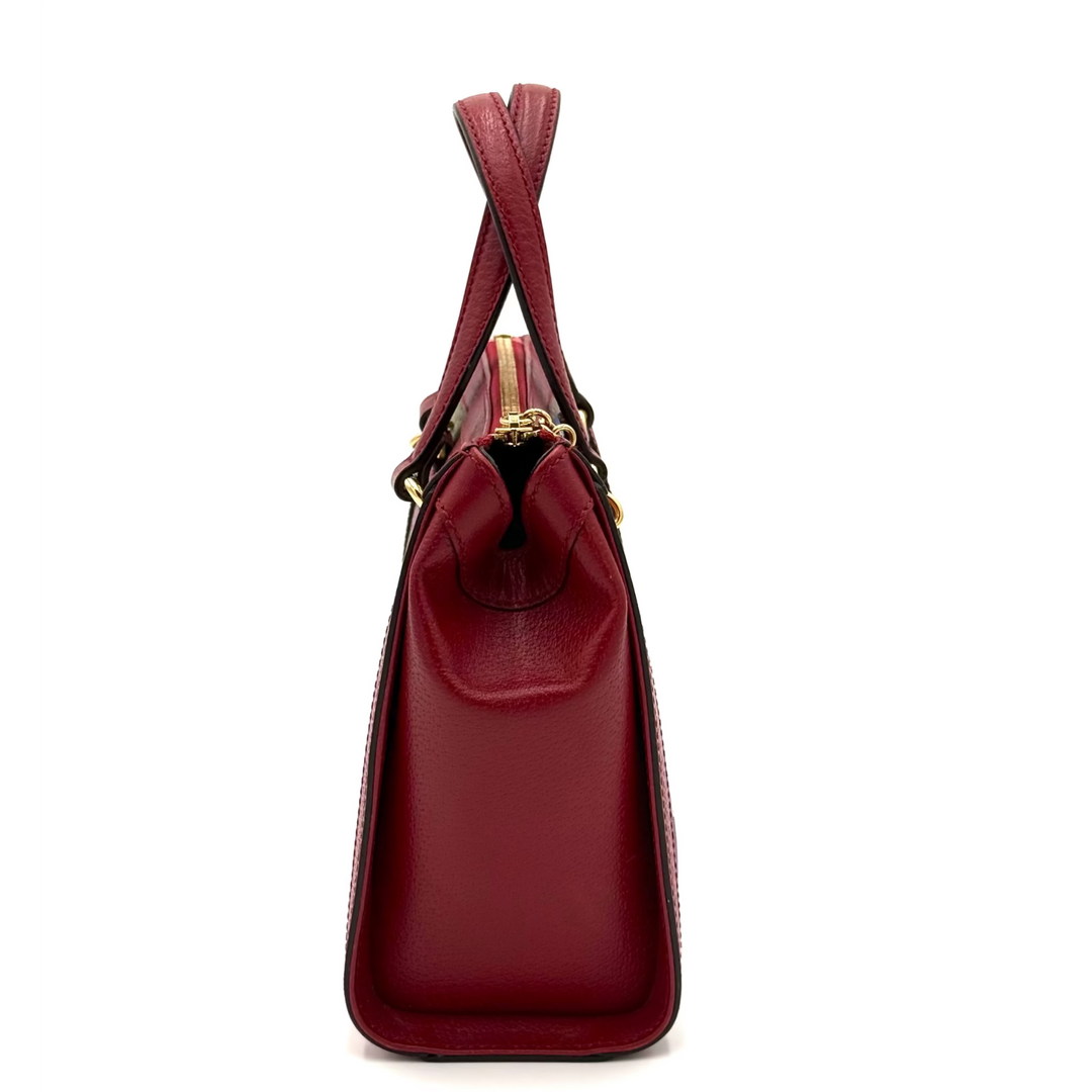 GG Ophidia Supreme Monogram Flora Web Small Tote Bag