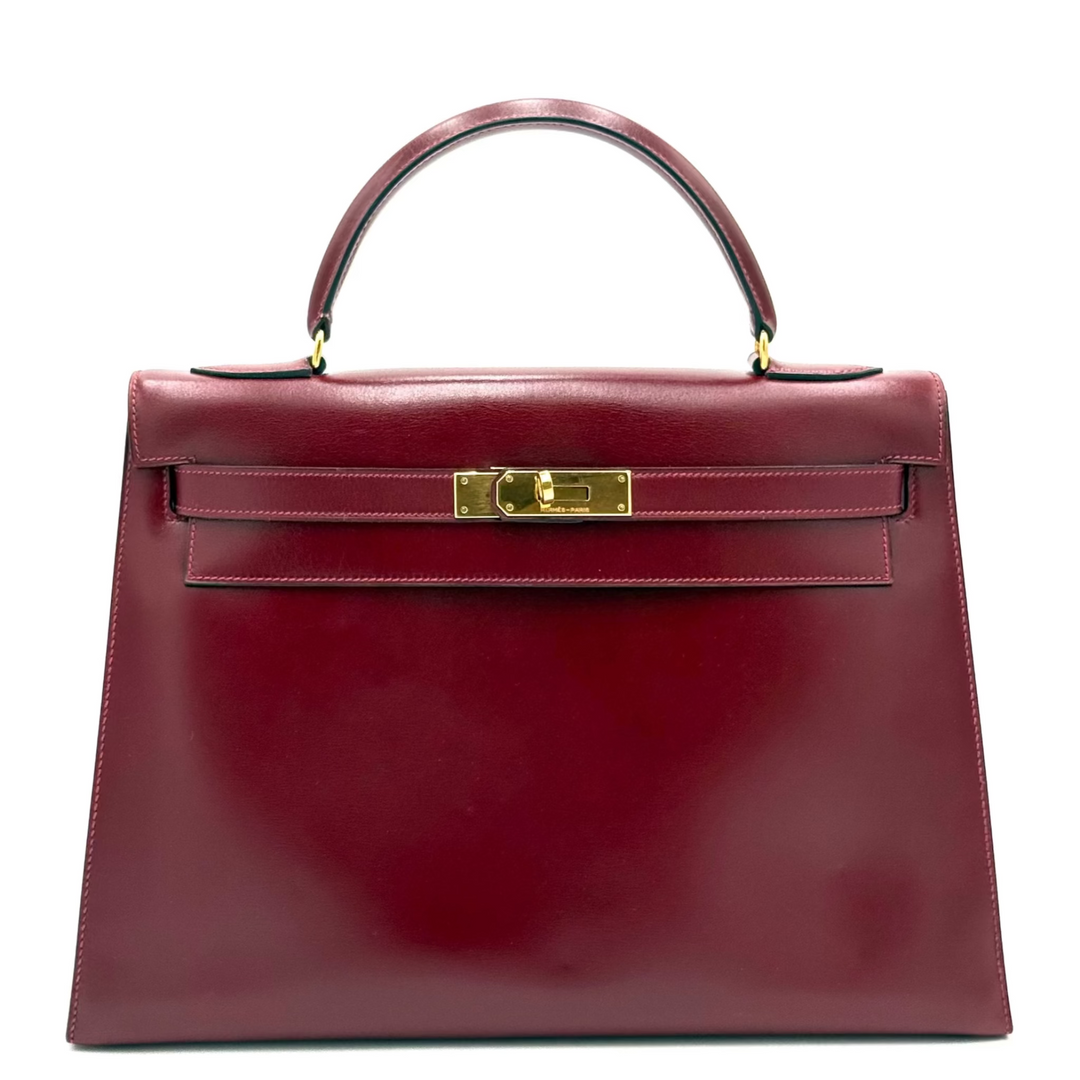 Kelly 32 Sellier Rouge H Leather Bag