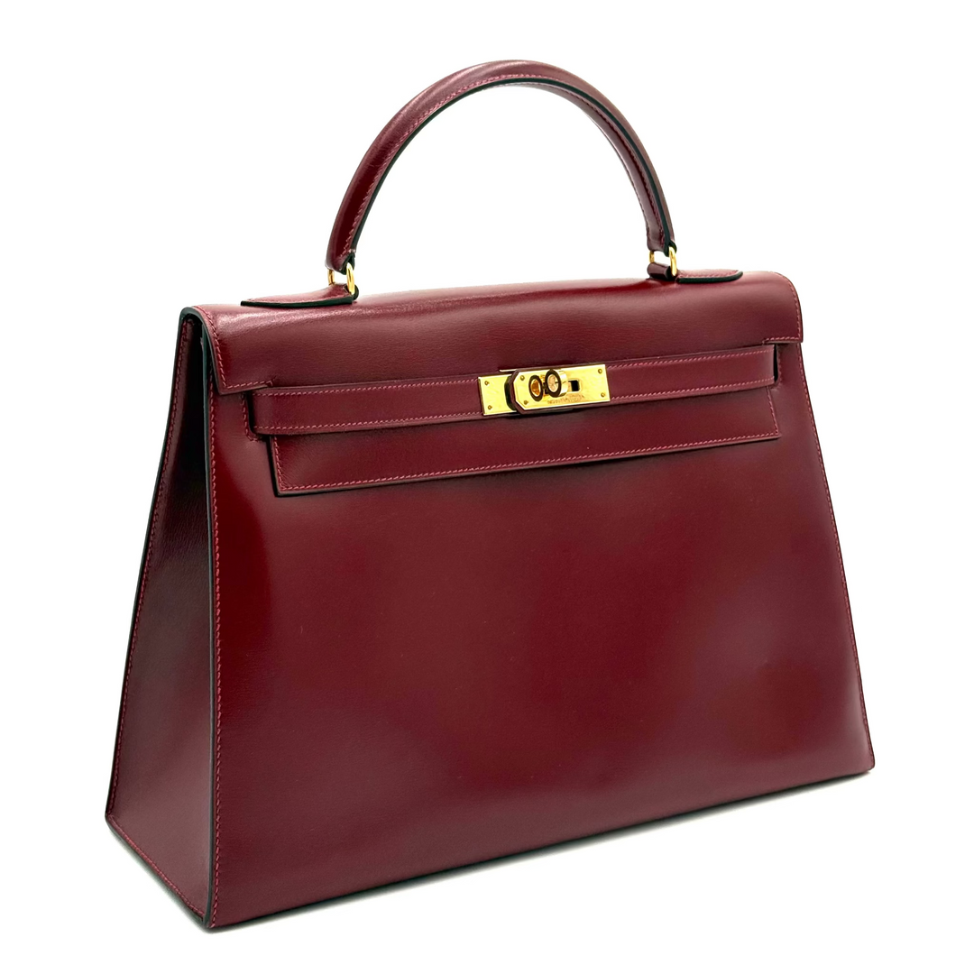 Kelly 32 Sellier Rouge H Leather Bag