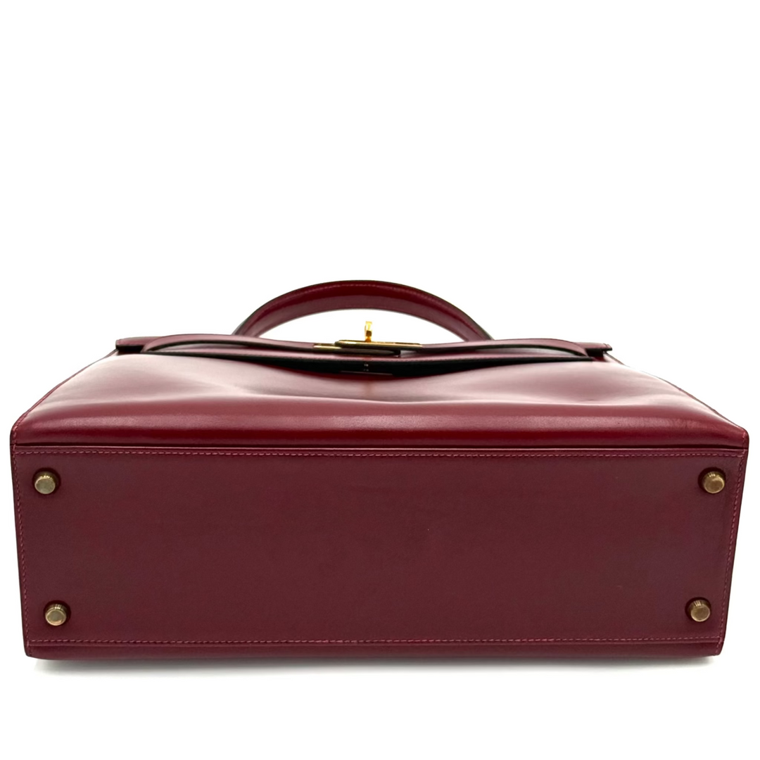 Kelly 32 Sellier Rouge H Leather Bag