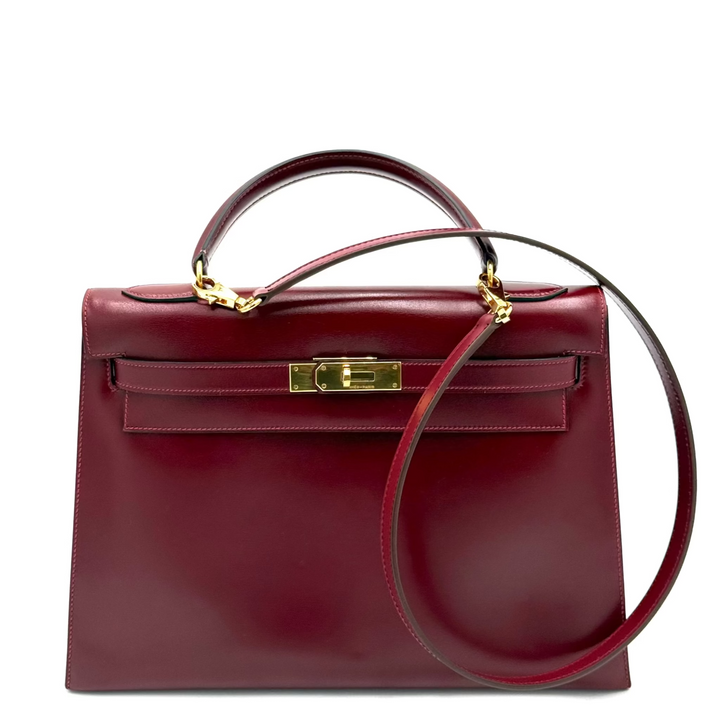 Kelly 32 Sellier Rouge H Leather Bag