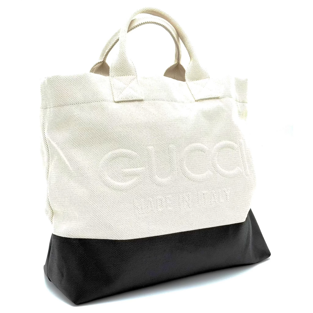 Embossed Detail Canvas Tote Bag