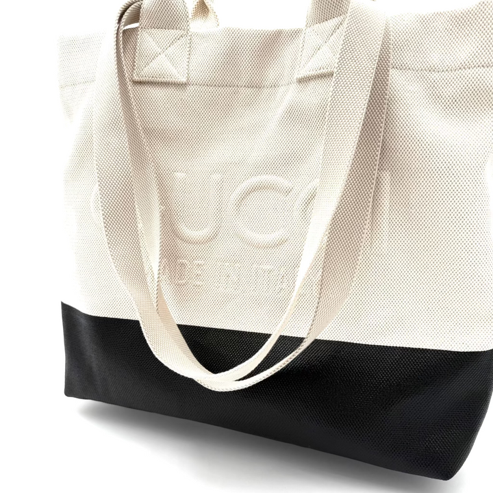 Embossed Detail Canvas Tote Bag