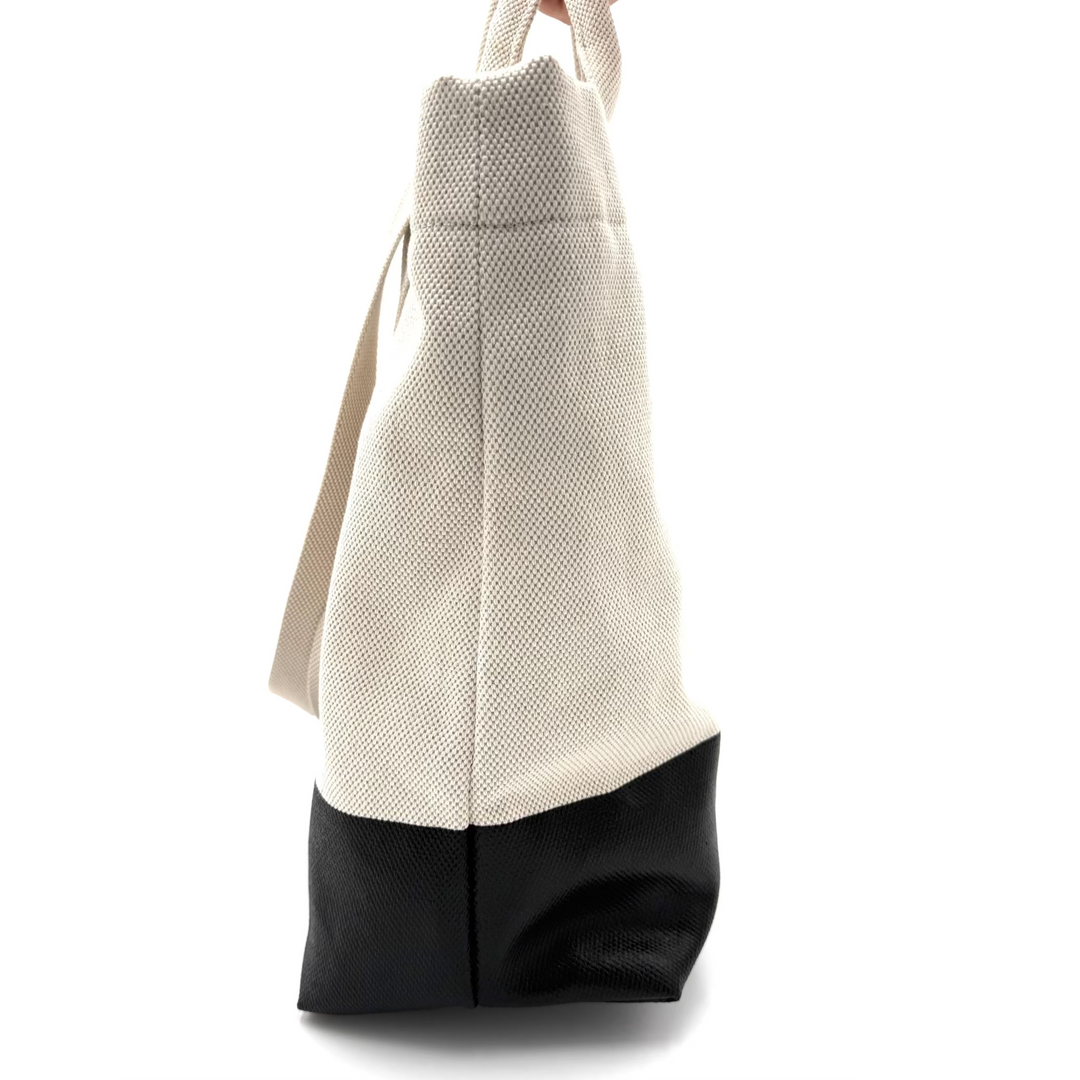 Embossed Detail Canvas Tote Bag